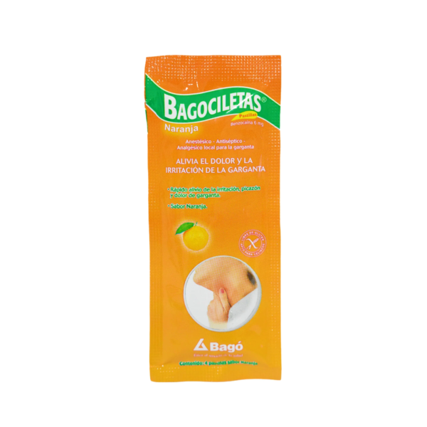 BAGOCILETAS NARANJA X 4 PASTILLAS X 25 SOBRES